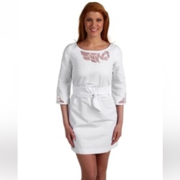 Lilly Pulitzer White Shauna Embroidered Belted Dress - Picture 3 of 3